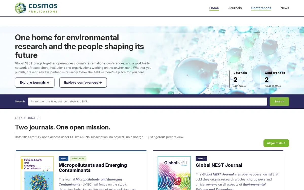 The cosmos.gnest.org home page